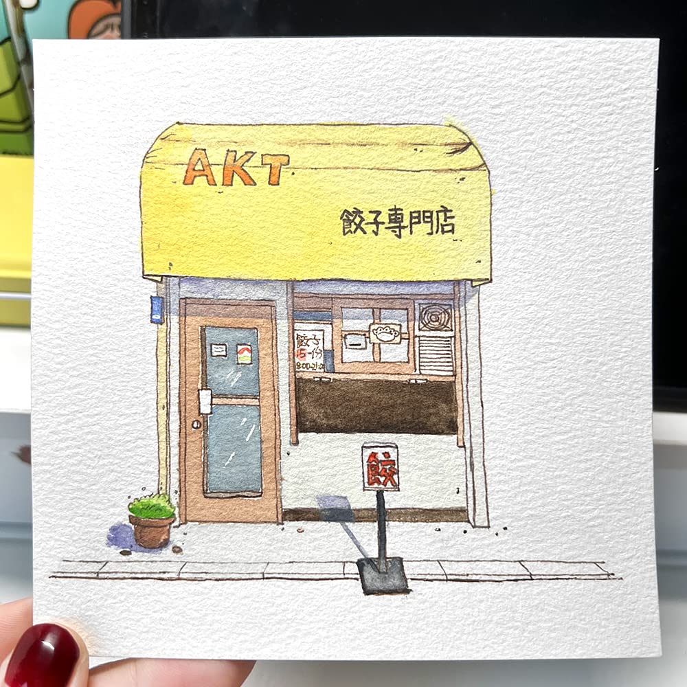 Watercolor Sketchbook,3.9x3.9 Inch Portable Square Mini Watercolor Notebook, 20 Sheets Tearable Watercolor Textured Drawing Papers, 300 GSM (140lb) Art Paper Sketchbook.White qianshan