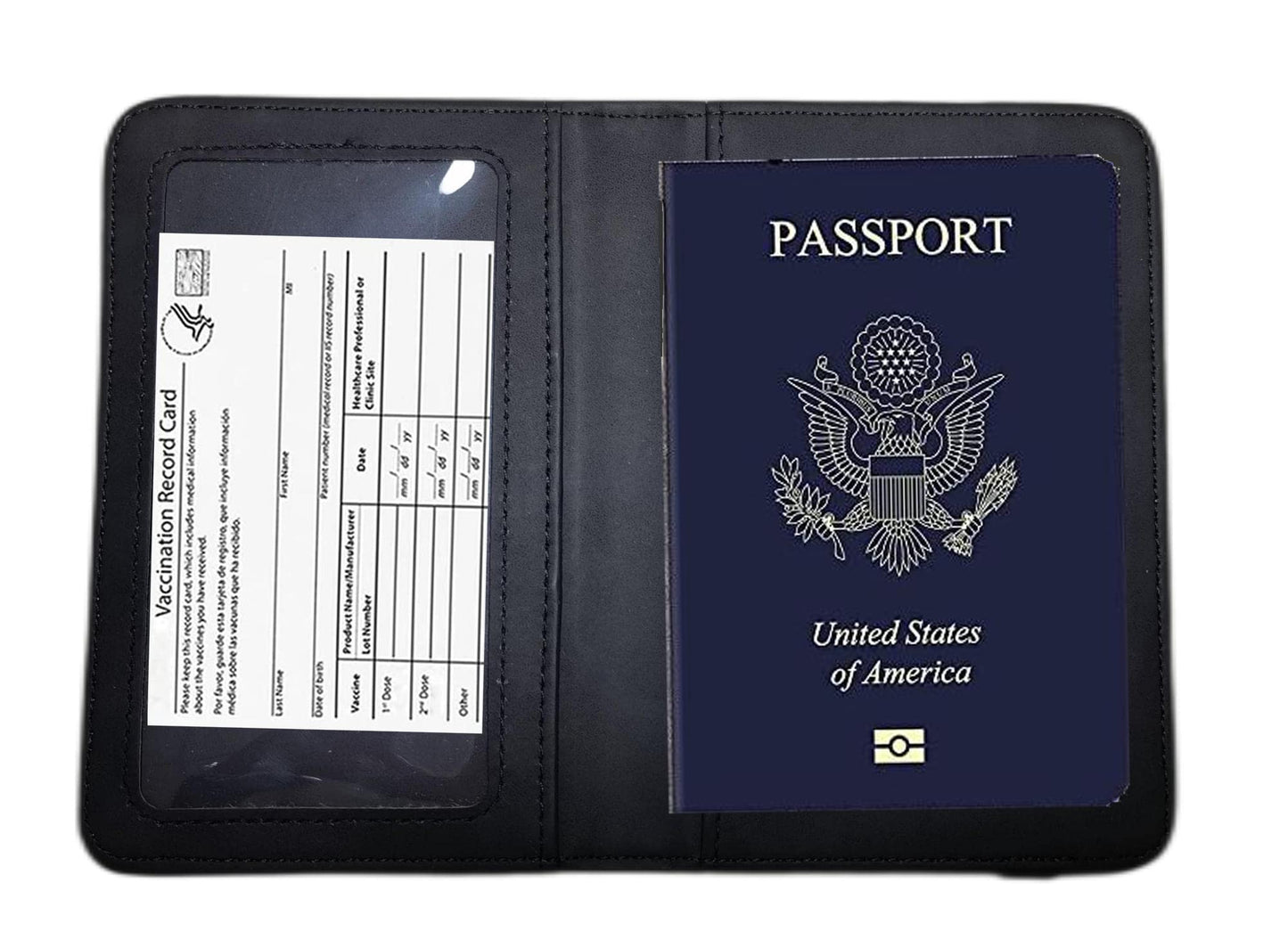 You Kang 3pcs Sublimation Blank Passport & Vaccine Card Holder Cover , Passport Wallet with PU Leather Vaccine Card Cover DIY Craft, black