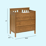 Davinci Jayden 3-Drawer Changer Dresser in Chestnut, GREENGUARD Gold and FSC® Certified DaVinci