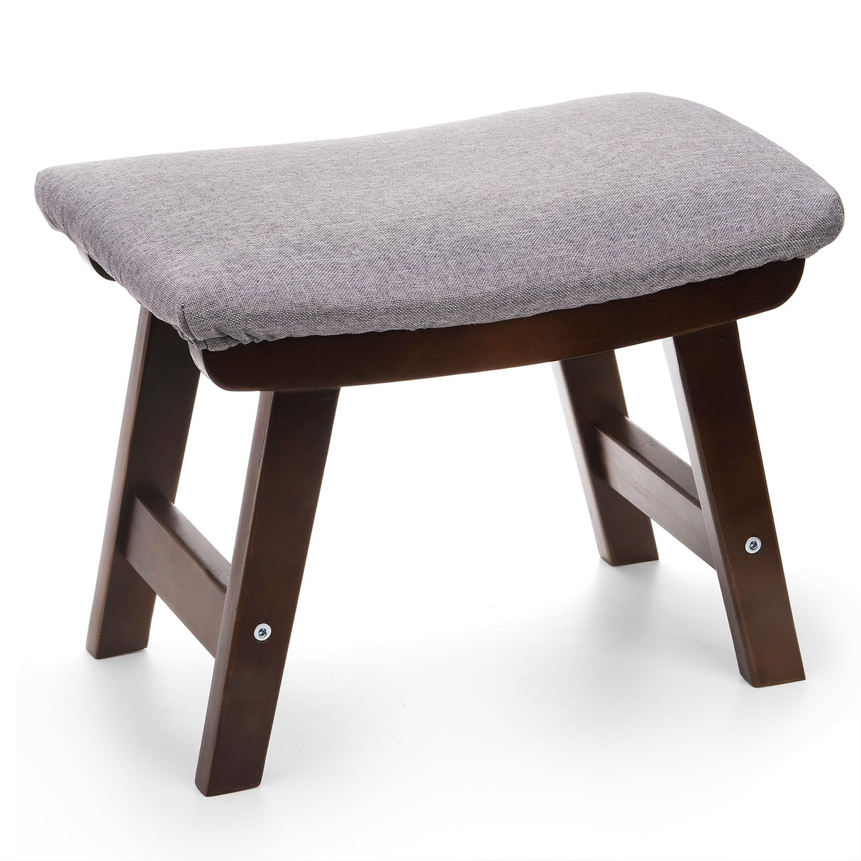 SOUJOY Small Foot Stool, Footrest Ottoman with Wood Legs, Sofa Tea Seat Stool with Padded, Rectangular Change Shoes Bench Seat for Living Room Bedroom Entryway Office SOUJOY