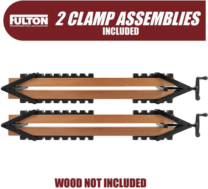 Peachtree Woodworking Supply 2 Pack of 4 Way Pressure Clamps For Clamping Panels - Using Pressure From All Four Directions. Ideal For Woodworkers and Cabinet and Furniture Makers - WoodArtSupply