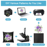 Coddsmz Set of 2 Sublimation Blanks Pillow Cases Cushion Covers Heat Transfer Pillow Cases DIY Cushion Cover with Concealed Zipper 18x18 Inch Black Coddsmz