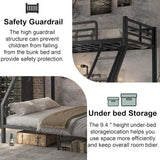 Twin XL Over Queen Bunk Beds for Adults and Teens, Heavy-Duty Metal Bunk Bed Frame with Ladder and Slats Support for Boys Girls,Space-Saving Design,Noise Reduced,Black MoproBeti