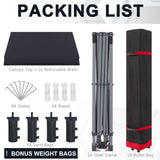 COOSHADE Pop Up Canopy Tent 10x10 with 2 Sidewalls, Outdoor Shade Instant Canopy Tents(Black) COOSHADE