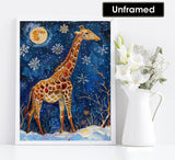 Diymood Paint by Numbers for Adults Giraffe, DIY Oil Painting Snow Acrylic Paint by Number Kits for Kids Adults Beginner for Home Wall Decor 16x20 inch Diymood