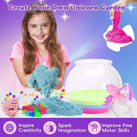 Unicorn Light-Up Terrarium Kit for Kids - Multicolor LED Night Light Birthday Gifts - Unicorn Toys for Girls Ages 4-6 7 8 9 10 Year Old - Kids Arts and Crafts Kit kiddgroo