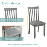 LUMISOL 5 Piece Dining Table Set, Farmhouse Style Kitchen Table Set with a Square Table and 4 Upholstered Chairs, Solid Wood Table and Chairs Set for Kitchen, Dining Room, Grey LUMISOL