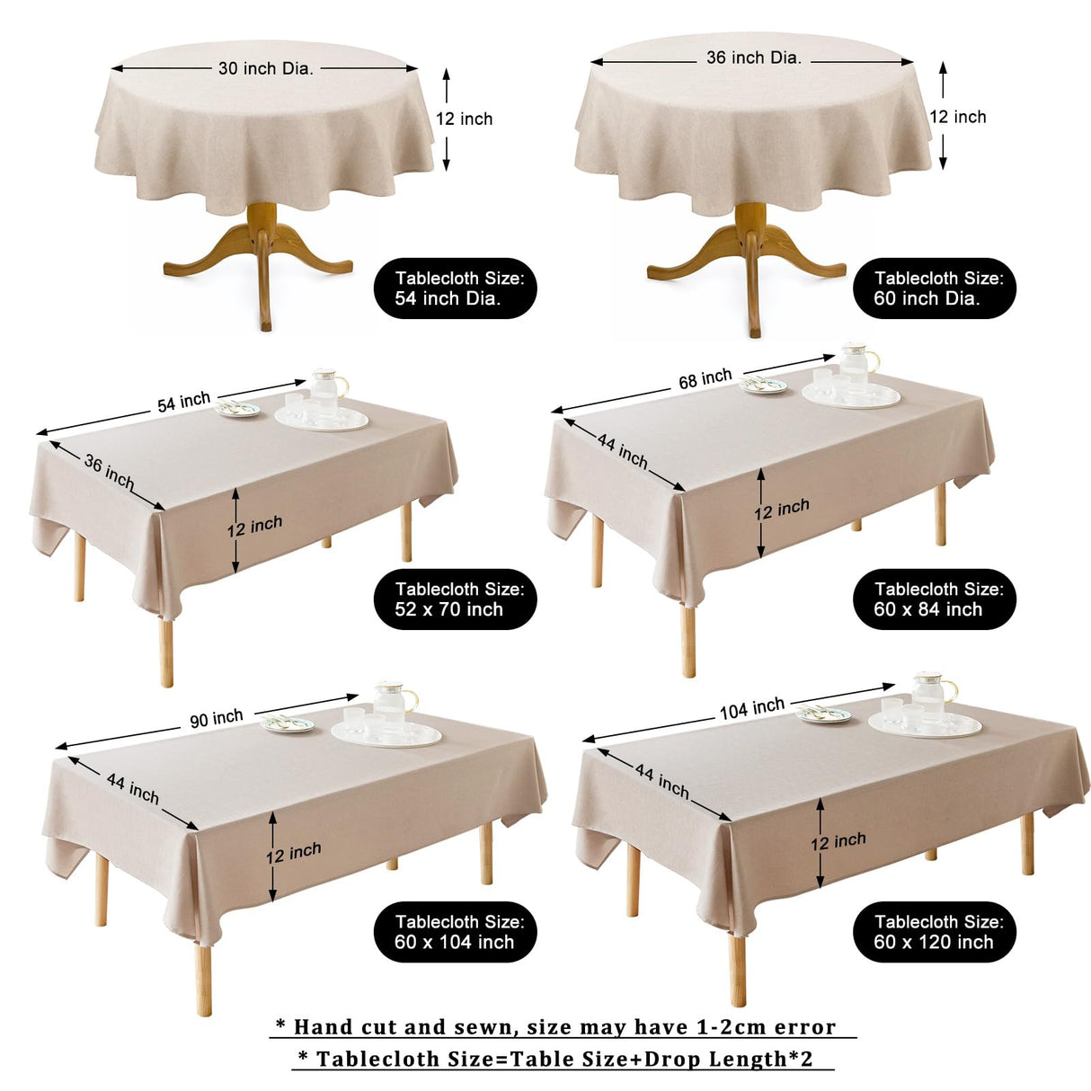 AUSSPVOCT Textured Linen Tablecloth Rectangle 52x70 Waterproof Spill-Proof Wipeable Table Cloth Wrinkle Free Linen Dining Table Cover for Birthday Farmhouse Spring Tablecloths Up to 36‘'X54'' AUSSPVOCT