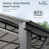 PHI VILLA 10 x 20 ft Carport Metal Carports with Galvanized Steel Roof, Sturdy Heavy Duty Metal Carport for Cars, Boats, and Tractors PHI VILLA