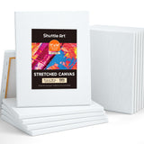 Shuttle Art Stretched Canvas, 12 Pack 11 x 14 Inch Canvases for Painting, 100% Cotton, Primed White, Premium Painting Canvas for Beginners and Artists for Acrylic, Oil, Acrylic Pouring Painting Shuttle Art