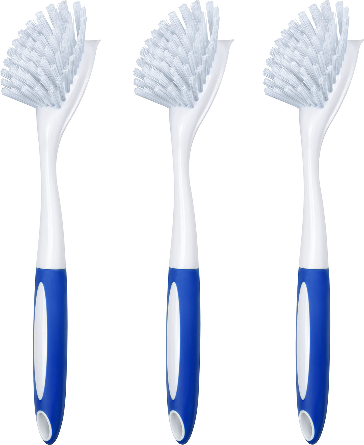 SPOGEARS Dish Brush 3 Pack - Dish Scrubber Brush with Built-in Scraper - Kitchen Brush for Dishes - Kitchen Scrub Brush with Grip Friendly Handle - Dish Cleaning Brush SPOGEARS