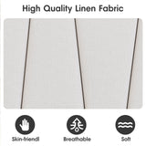 Fameill Queen Size Bed Frame with Storage Headboard and 3 Drawers,Upholstered Platform Bed with Charging Station,Queen Bed Frame with LED Lights,No Box Spring,Beige Fameill