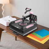 VEVOR Heat Press Machine, 5 in 1 Heat Transfer Machine with 30 oz Tumbler Press, 15 x 15 inch, 360° Swing Away Digital T-Shirt Pressing Machine, Teflon Coating, for T-Shirts/Mugs/Hats/Plates, Black VEVOR