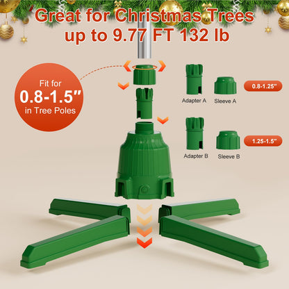 Musical Rotating Christmas Tree Stand for Up to 9.77ft 132lb Artificial Christmas Tree, Sturdy 360° Spinning Christmas Tree Stand, Remote Control Music and Lights, Stable Revolving Christmas Tree Base