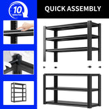 BIZOEIRON Metal Storage Shelving Heavy Duty, Shelves Unit for Garage, Adjustable 6 Tier Storage Rack, Industrial Utility Shelf for Garage, Warehouse, Basement, Kitchen, 18" D x 48" W x 82.5" H, Black BIZOEIRON