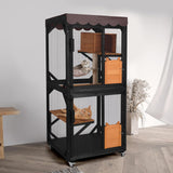 Catio Outdoor Cat Enclosure,Cat House with Wheels,Upgraded cat Scratching Post，Resting Box,Waterproof Roof for Patio Garden (Black, 31.5" L x 31.5" W x 70.9" H) Suumerpety