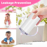 Vermida 12oz Stainless Steel Sippy Cups for Toddlers with Handles, Spill Proof Double Wall Vacuum Insulated Sippy Cups, Sublimation Blank Cups for School, Outdoor, 2 Pack White Vermida