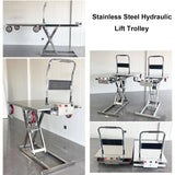 Hydraulic Lifting Platform, Electic Single Scissor Lift Table with 4 Wheels, Hydraulic Lift Table Cart, 300kg Capacity, 38.6" Lifting Height XQZMZSCP