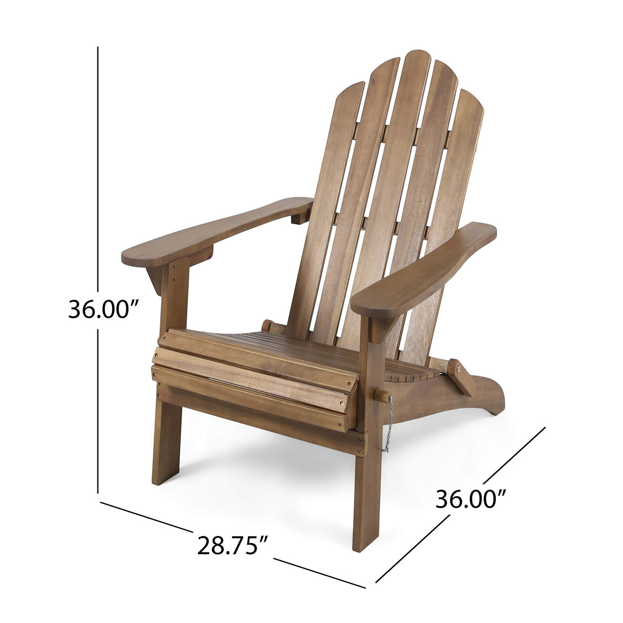 Christopher Knight Home Cara Outdoor Foldable Acacia Wood Adirondack Chair, Dark Brown Finish Christopher Knight Home