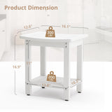 LUE BONA HDPS Shower Bench Seat, Shower Stool for Inside Shower Waterproof, Bath Spa Shower Foot Stool for Shaving Legs with Storage Shelf, Weather Resistant/Non-Slip/Indoor or Outdoor Use, White LUE BONA