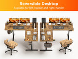 WALKINGDESK 63X55 Inches Reversible L Shaped Standing Desk Height Adjustable with Cup Holder, Electric Corner Computer Desk, Sit Stand up Home Office Desk, Ergonomic Gaming Desk, Rustic Brown WALKINGDESK