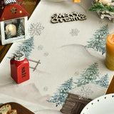 Artoid Mode Xmas Trees Let It Snow Blue Snowman Christmas Table Runner, Seasonal Winter Holiday Kitchen Dining Table Decoration for Home Party Decor 13x72 Inch Artoid Mode