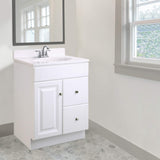 Design House Wyndham 24 Inch Bathroom Vanity, Ready to Assemble, Solid Wood, White, 597161 Design House