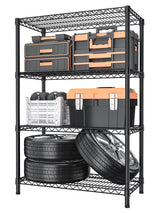 Golpart 4 Tier Heavy Duty Shelves Adjustable Storage Shelf Organizer Metal Garage Wire Shelving Unit Pantry 18" D x 36" W x 59" H,Black Golpart