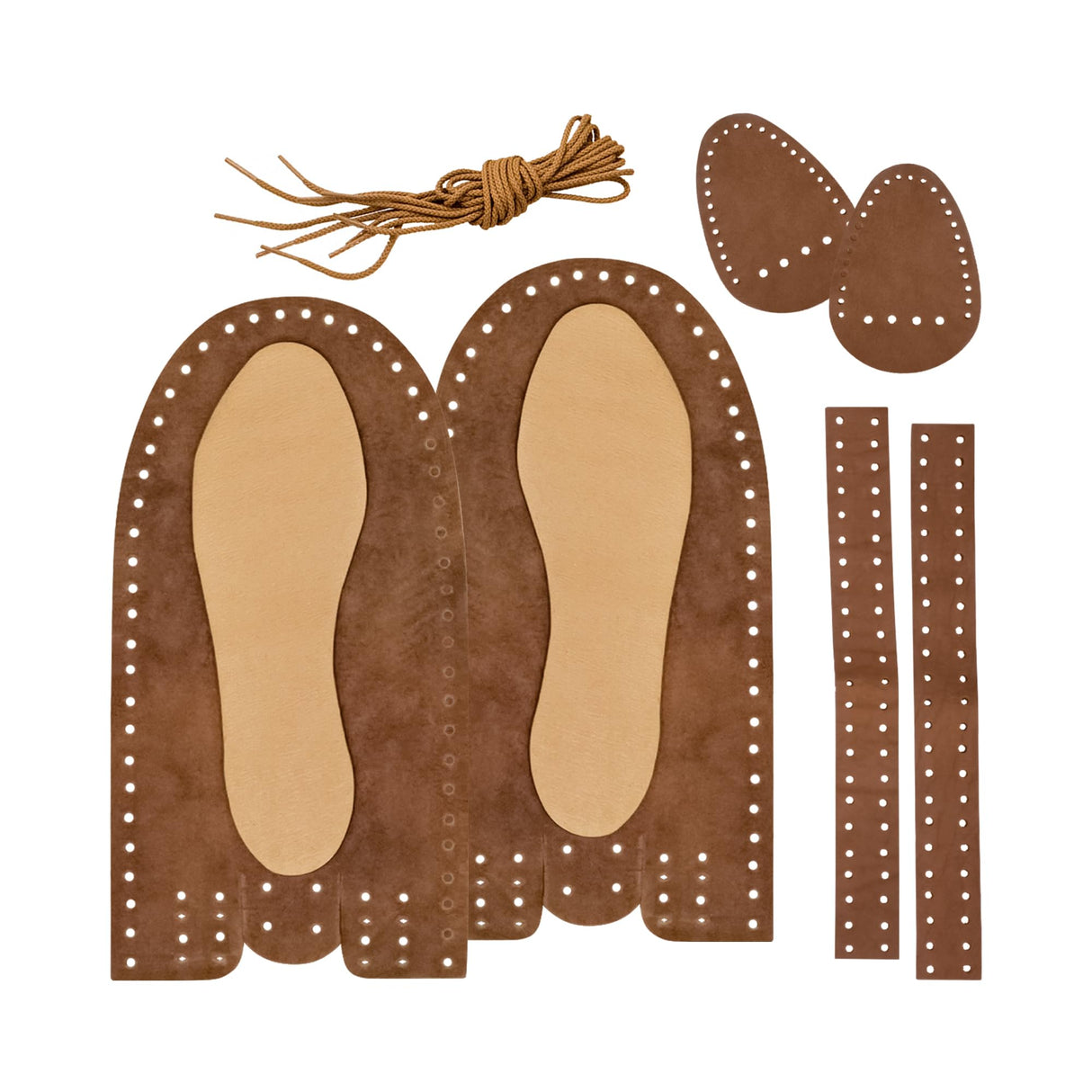 Realeather Adult Moccasin Leathercraft Kit, 12-13, Saddle Tan Brown Realeather