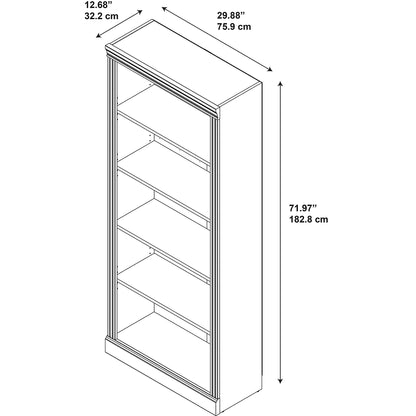 Timeless Arlington Tall 5 Shelf Bookcase in Harvest Cherry by Kathy Ireland Home - WoodArtSupply