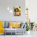 GDYEEH DIY 5D Cute Kitten Diamond Art Kits, Round Full Drill Hut Garden Diamond Painting Picture, Sleeping Cat Painting by Numbers Art Kits for Adults Beginners Home Wall Decor 12x16 inch GDYEEH