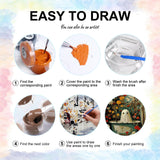 Yezavesu Halloween Paint by Numbers Kit for Adults Beginner, Ghost Adult Paint by Number Kits on Canvas Without Frame, DIY Acrylic Flowers Painting by Numbers for Home Wall Decor Gift 16x20 Inch Yezavesu