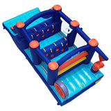 Hapcap 18' x 7.5' Inflatable Obstacle Course Bounce House for Big Kids,Wide Slide,2 Climbing Walls,Jumping Area,Simple Boxing Theme for Backyard Party Hapcap