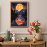 Auremi Mountain Paint by Number Kits with Framed, DIY Sunset Paint by Number Canvas for Adults, Easy Landscape Acrylic in Canvas with Brushes for Decor 20x30cm Auremi