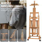 H-Frame Multifunctional Easel, Foldable & Adjustable (Vertical to Horizontal), Holds Two Canvases (Up to 77 Inches), Professional H-Frame Art Easel for Adults Semoprus