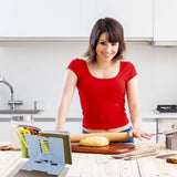 MSDADA Desk Book Stand Metal Reading Rest Book Holder Adjustable Cookbook Documents Holder Bookstands for Recipes Textbook Music Books Christmas Gift for Age 3,4,5,6,7,8,9,10+ Boys Girls (Light Blue) MSDADA