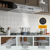 Empava Ductless/Ducted Range Hood Under Cabinet 30 Inch, Touch Control, 300 CFM Plug in, Stainless Steel Empava