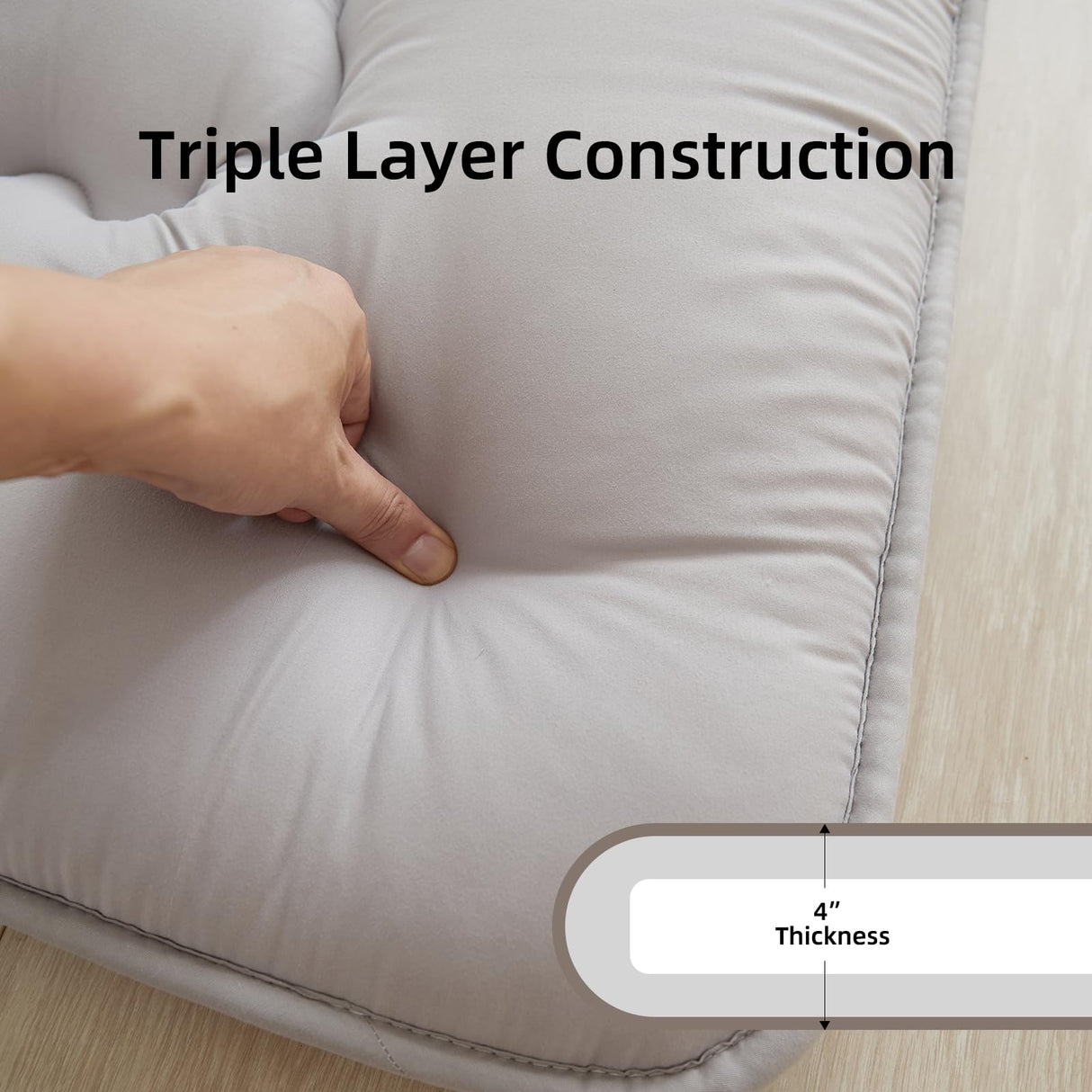 ASANEST Japanese Floor Mattress Futon Mattress,100% High Density Comfortable Foam, Thicken Tatami Mat Sleeping Pad,Roll Up Sleeping Pad ASANEST