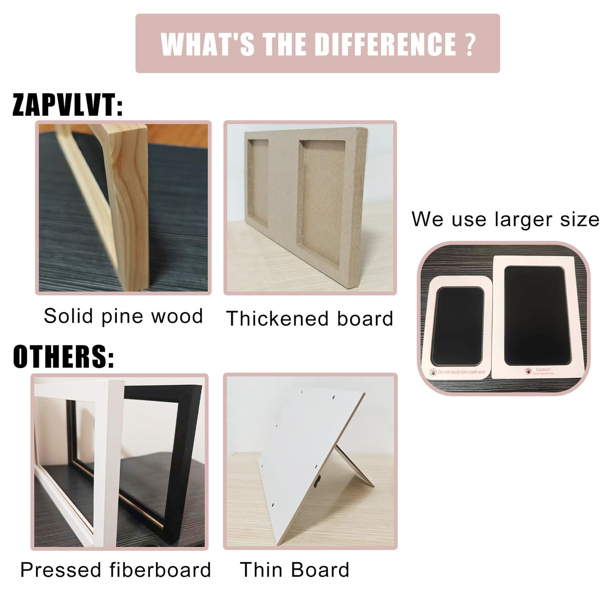 ZAPVLVT Paw Print Impression Kit for Dogs and Cats, 2 Clay, Large Ink Pad, Wooden Picture Frame, Pet Memorial Keepsake, Gift for Pet Owners & Lovers ZAPVLVT