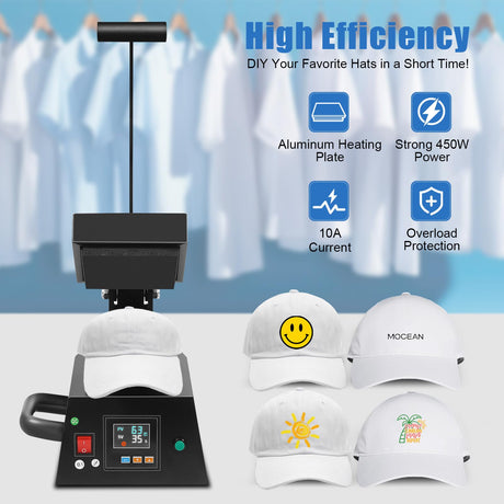 Heat Press Machine, 110V 450W Digital Label Single Heat Press Machine 4.7''x4.7''Digital Sublimation Heat Machine for DIY Logo,Label,Sticker,0-250℃ XUFOPLY