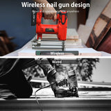 Cordless Nail Gun Battery Powered Brad Nailer, 2-in-1 Nail/Staple Gun, Electric Nail Gun,Brad Nailer Cordless, 2×2.0Ah Batteries,for Upholstery, Woodworking and Carpentry RED LOFINKU