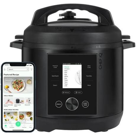 CHEF iQ Smart Pressure Cooker 10 Cooking Functions & 18 Features, Built-in Scale, 1000+ Presets & Times & Temps w/App for 600+ Foolproof Guided Recipes, Rice & Slow Electric MultiCooker, 6 Qt CHEF iQ