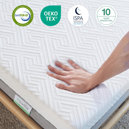 Novilla King Size Mattress, 12 Inch Gel Memory Foam King Mattress for Cool Night & Pressure Relief, Medium Plush Feel with Motion Isolating, Bliss