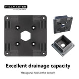 HILLMASTER 4x4 Post Base, 4 Pack Plastic Post Anchor Deck Post Base Support for Outdoor Wooden Fence,Mailbox,Pergola Brackets Fence Kit, Durable Black Bracket Base Cover with Black Powder-Coated HILLMASTER