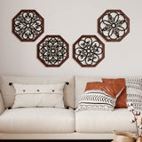 4 Pieces Thicken Rustic Wall Decor Modern Farmhouse Wall Art Decor Wooden Hollow Carved Design Rustic Wall Art for Living Room Bedroom Hallway Decor Office Kitchen Wall Decoration (Vivid Style) Yulejo