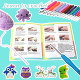Yarniss Crochet Kits for Beginner, All-Inclusive Crochet Kit for Adults with 14 Size Ergonomic Crochet Hooks,12 Yarns Balls & Bag Yarniss