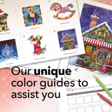 Castle Arts Christmas Colouring Book | Compendium of Cards, Calendar and Scenes Curated to Lift the Spirit | with Colour Reference Guide | No Show-Thru Artist Grade Paper | Frameable Landscape A4 Size Castle Art Supplies