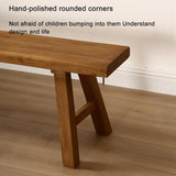 Farmhouse Indoor Wooden Living room Dining Bench, Asian Natural Wood Kitchen Entryway Bench with Armless Design and Short Height, Solid Wood Shoe Bench Entryway Benches，Brown(80*26*45cm/31.5*10.2*17.7 SEIFE