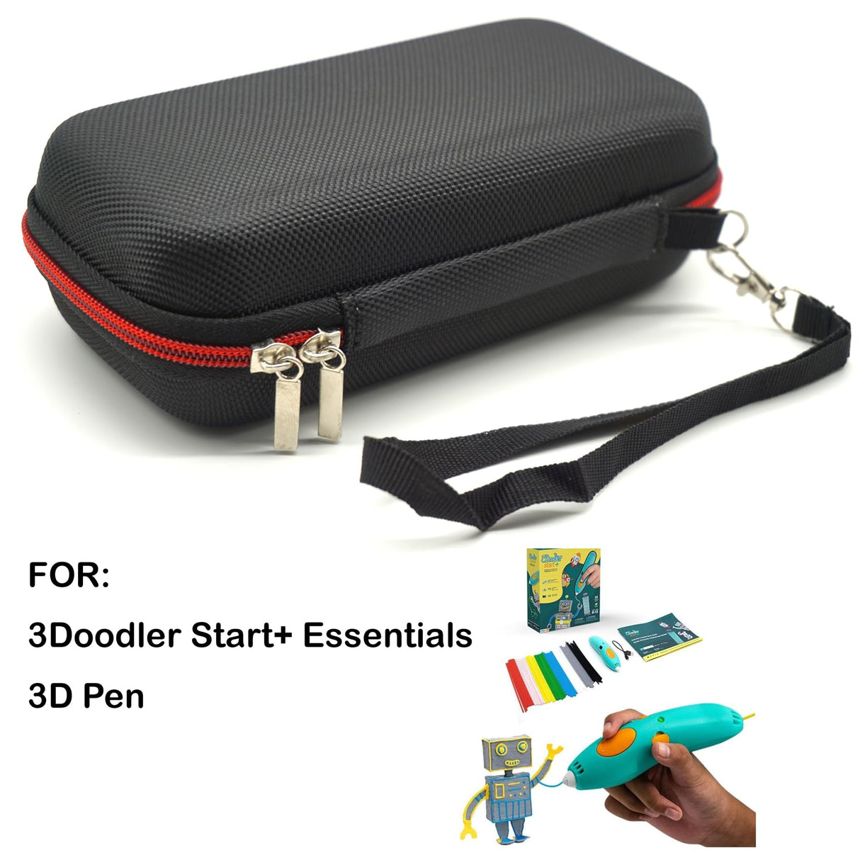 YIHAOBOX Case Compatible with 3Doodler Start+ Essentials (2022) for 3D Pen Set for Kids, Storage Organizer Holder for Printing Filament Refill and Micro-USB Charger (Box Only) YIHAOBOX