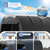 WELYAS Carport 12x20 ft Heavy Duty w/Translucent Roof, All-Season Waterproof UV Protected Outdoor Car Ports w/Reinforced Metal Frame Ventilated Doors,Portable Garage Car Shelter for Boat Truck Yacht WELYAS